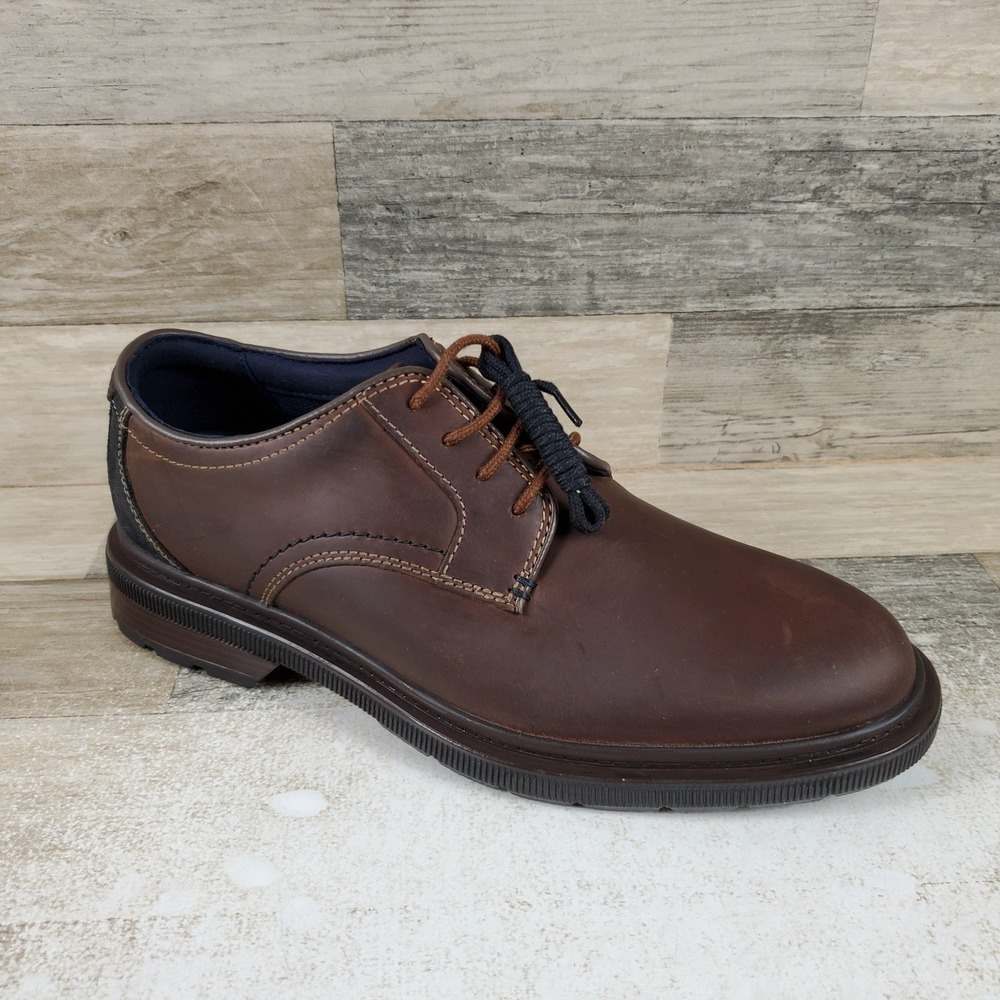 Clarks Burchill Derby Mens Dress Shoes Sz 10.5 M Classic Beeswax Leather Lace Up